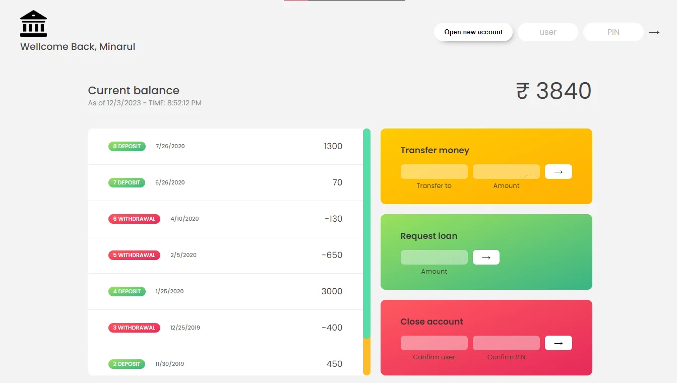Bankist banking app