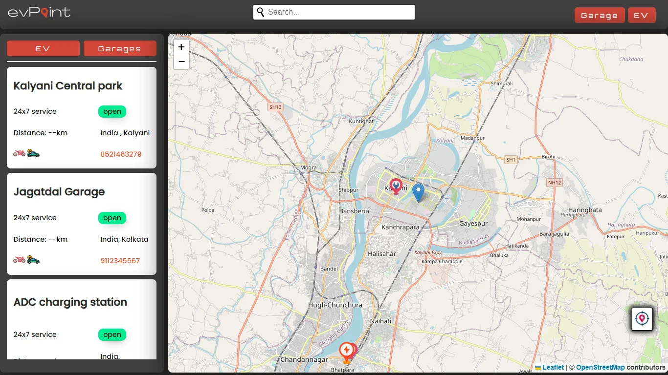 evPoint EV charging locator